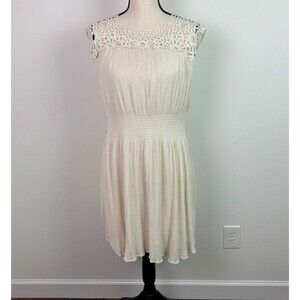 Sundance Women's Gracefully Lovely Dress Ivory Eyelet Lace Smocked Waist
